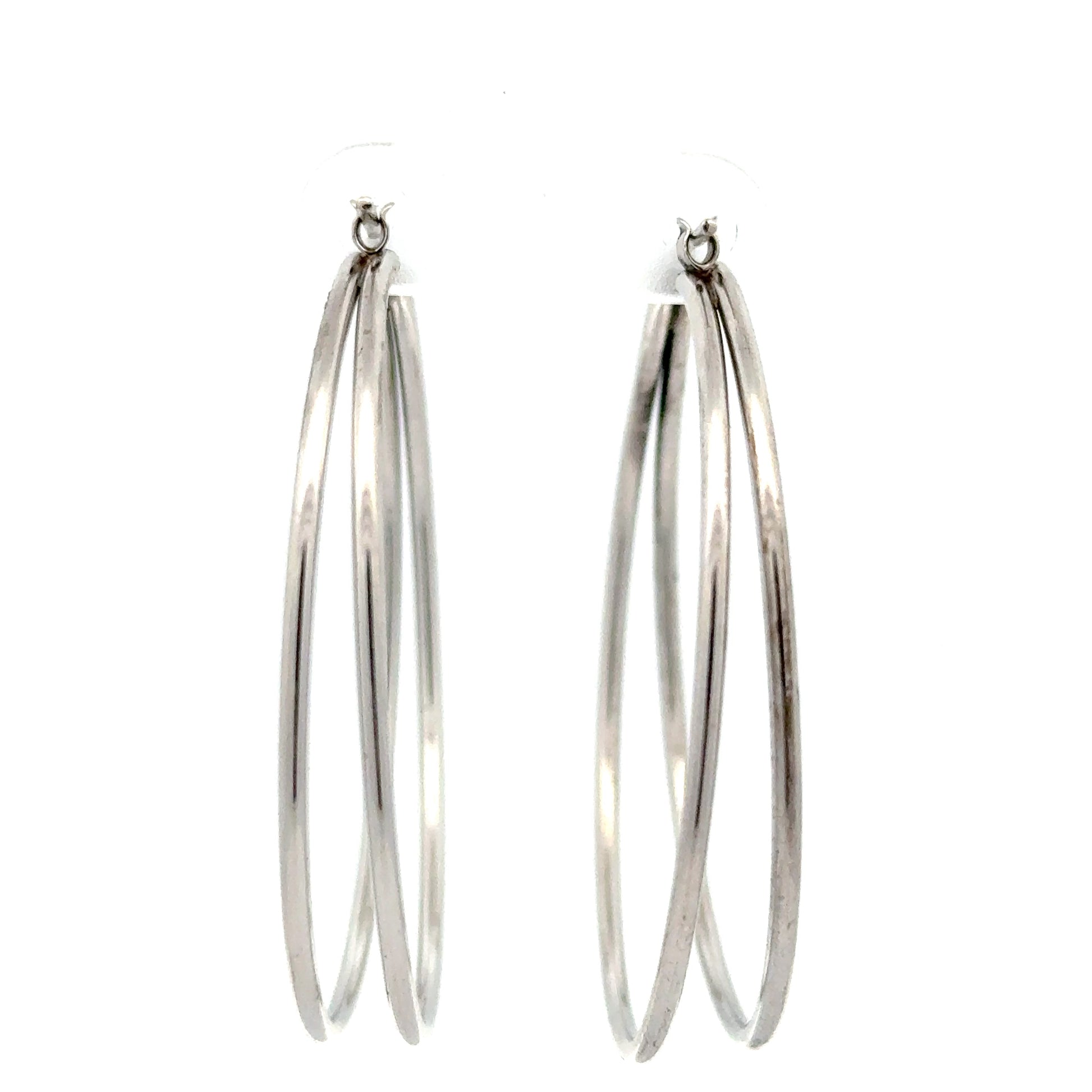 Sterling Silver Double Row Hoops - Details