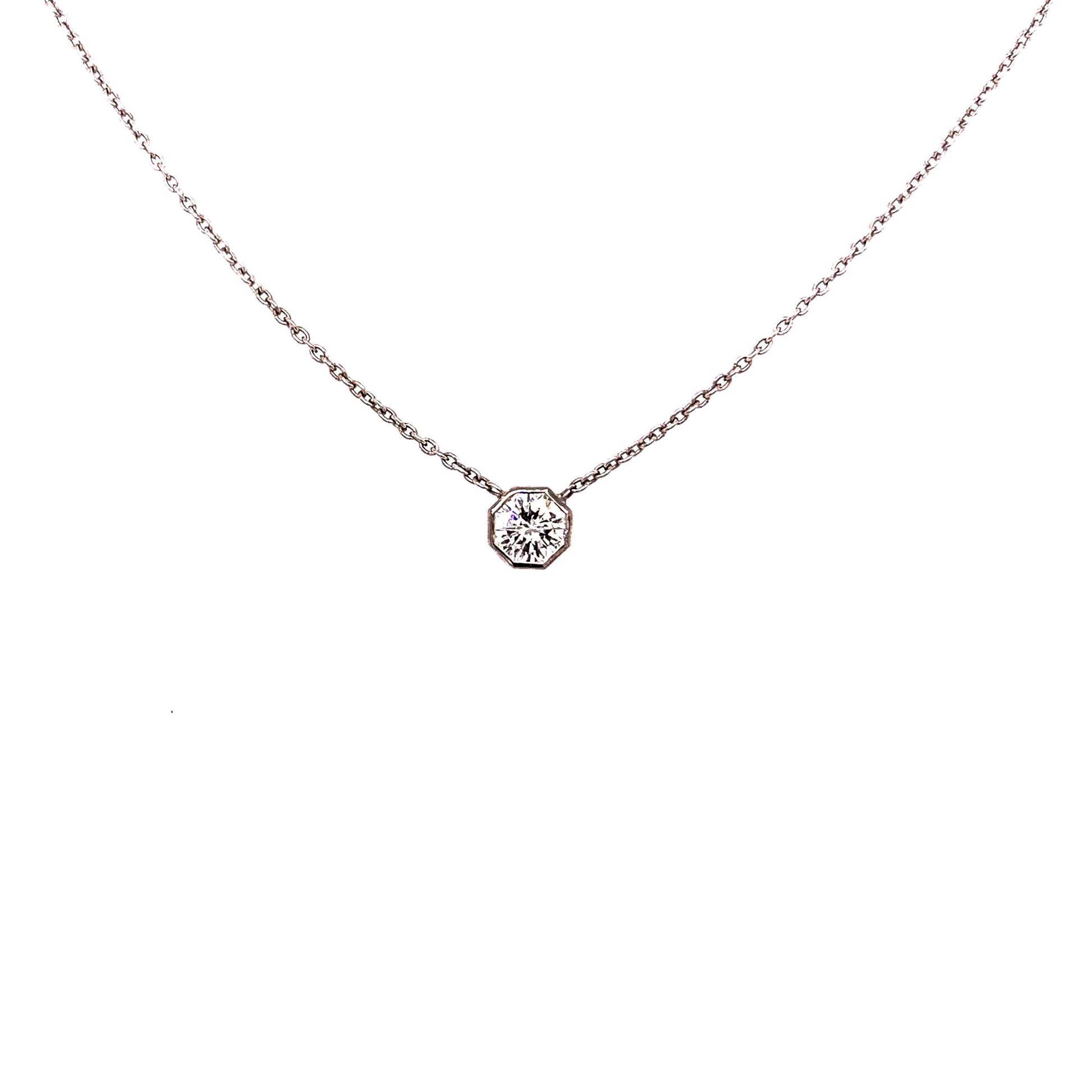 White Gold Diamond Solitaire Pendant