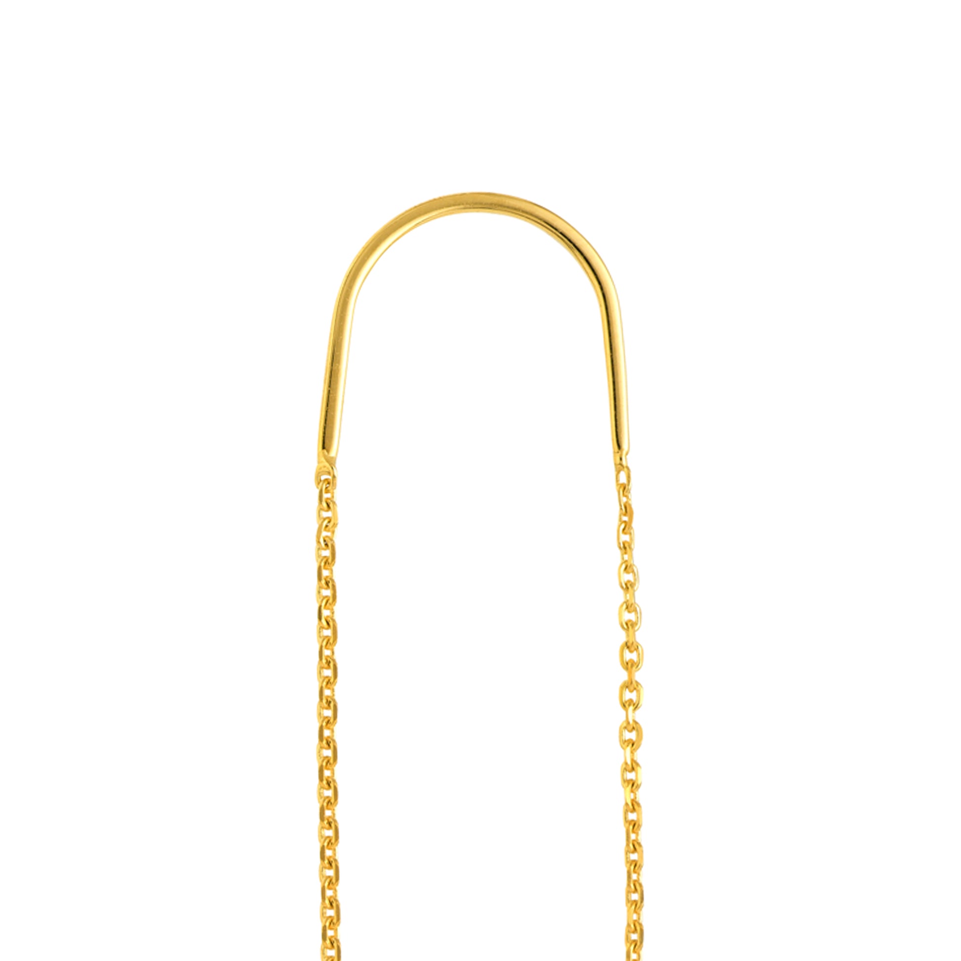 Yellow Gold Open Disk Threader Earrings - Details