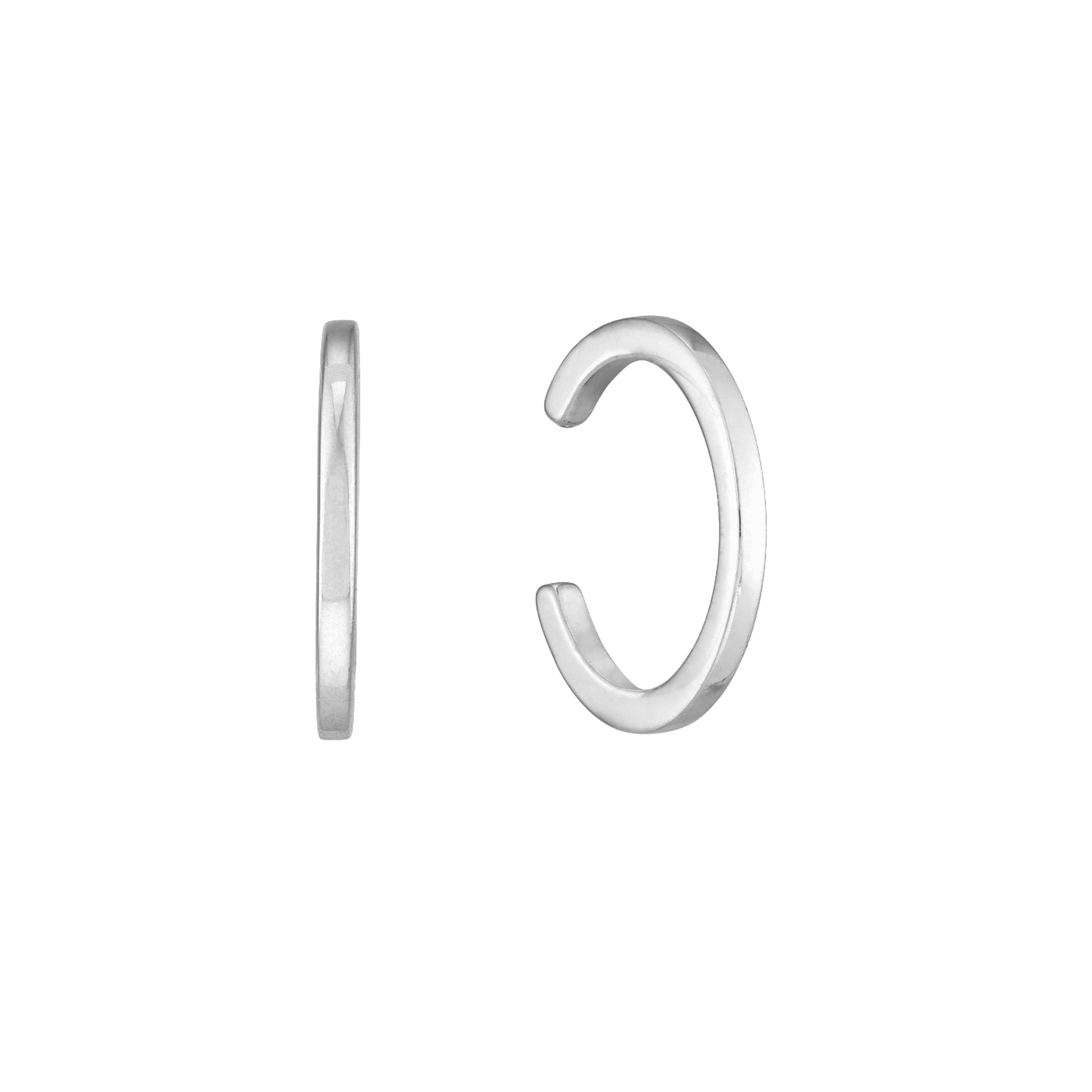White Gold Ear Cuffs - Pair