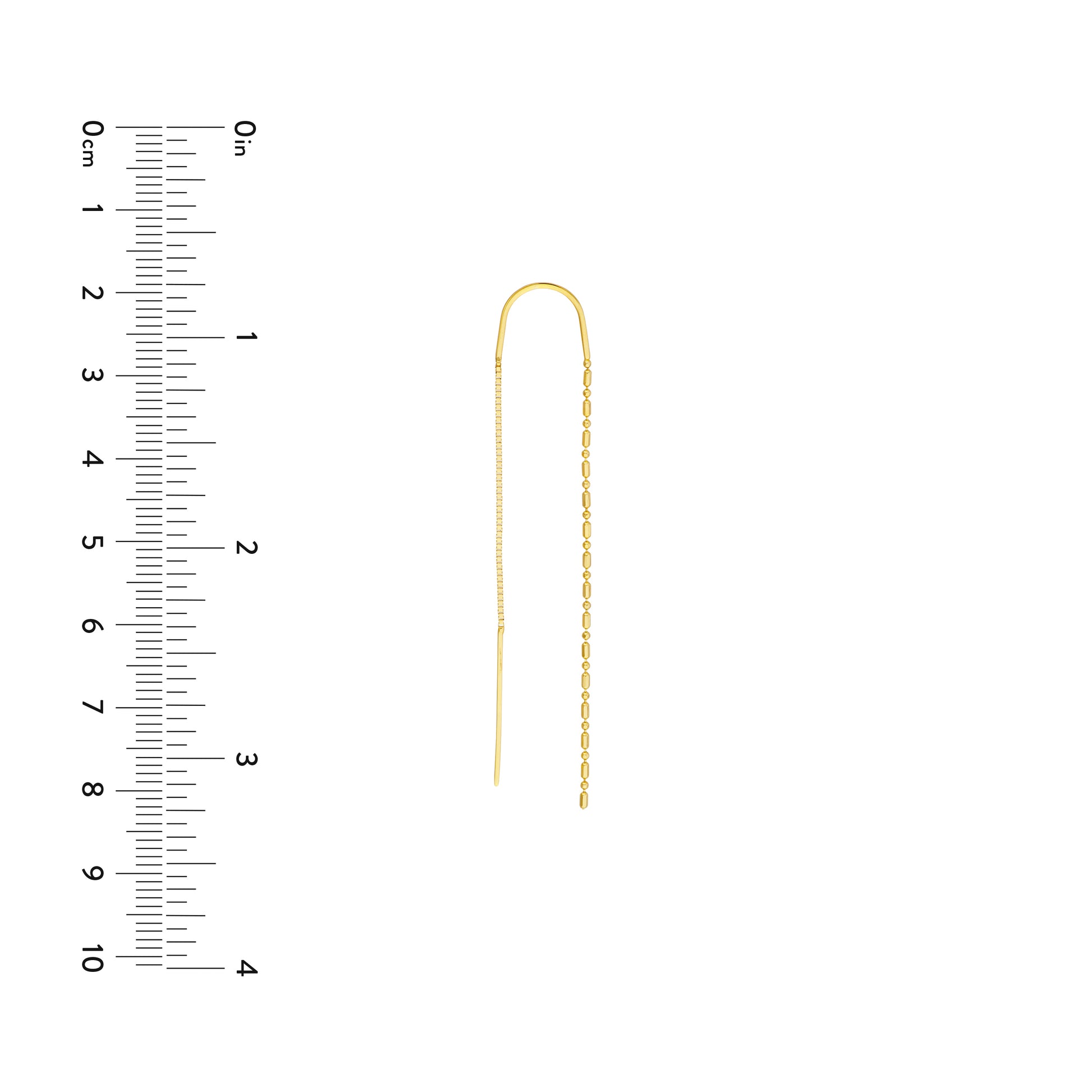 Yellow Gold Threader Earrings - Size