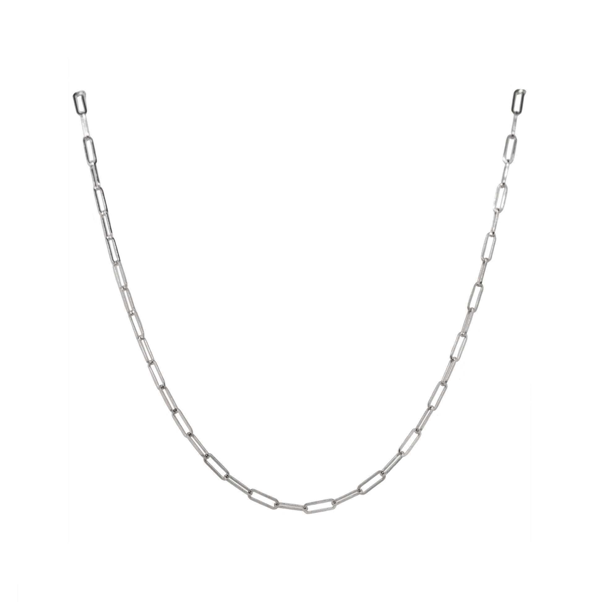 Sterling Silver Paperclip Link Necklace - 18"