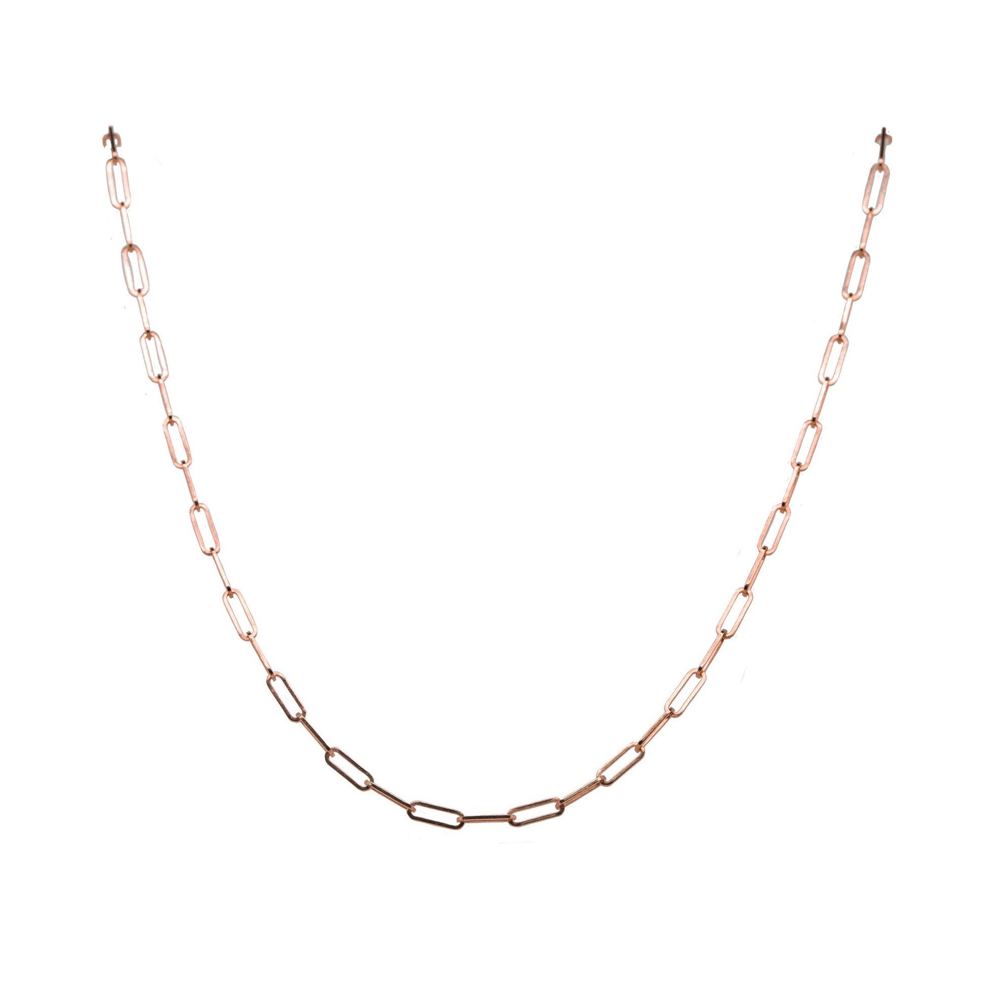 14k Rose Gold Paperclip Chain Necklace – 16"