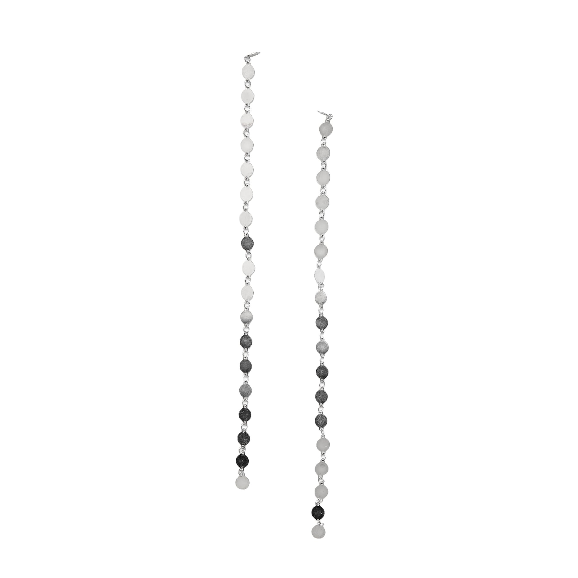 Sterling Silver Cascading Disk Drop Earrings