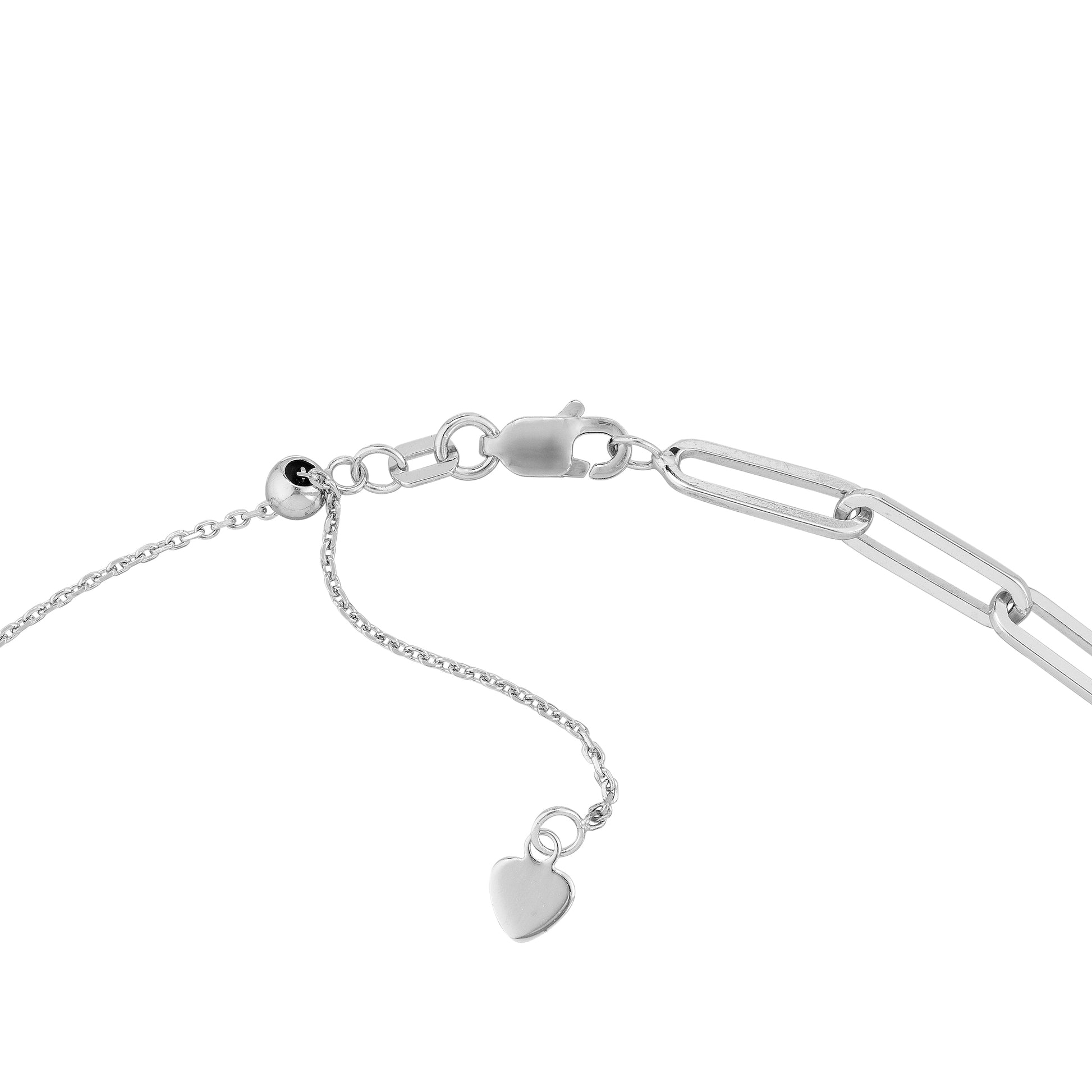 Sterling Silver Paper Clip Choker Necklace - Close Up of Clasp