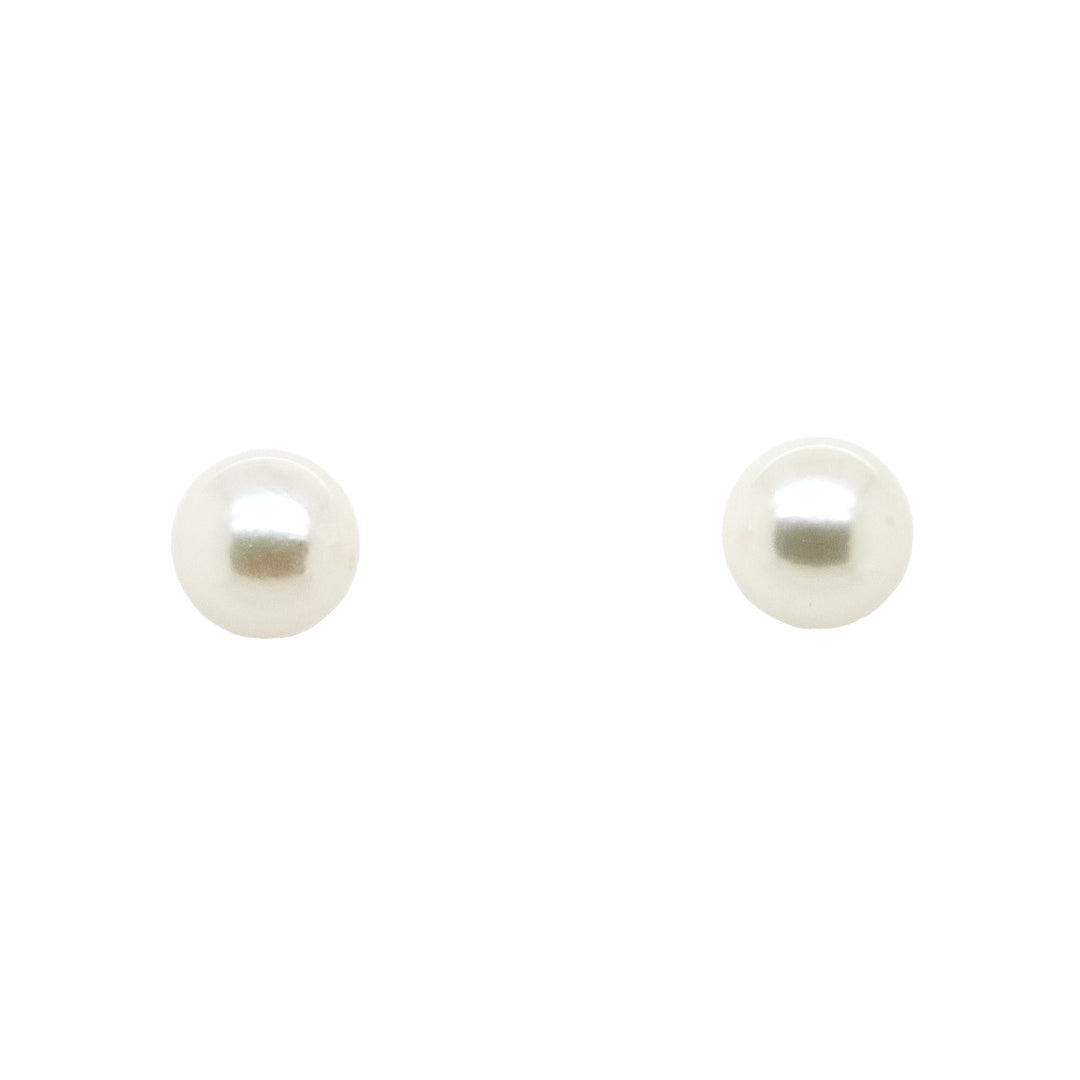 White Gold Pearl Studs