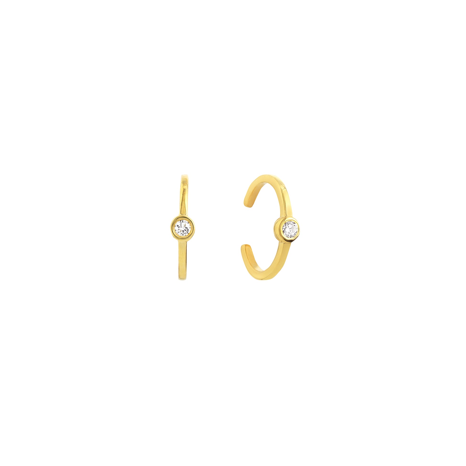 Yellow Gold Ear Cuff with Diamond