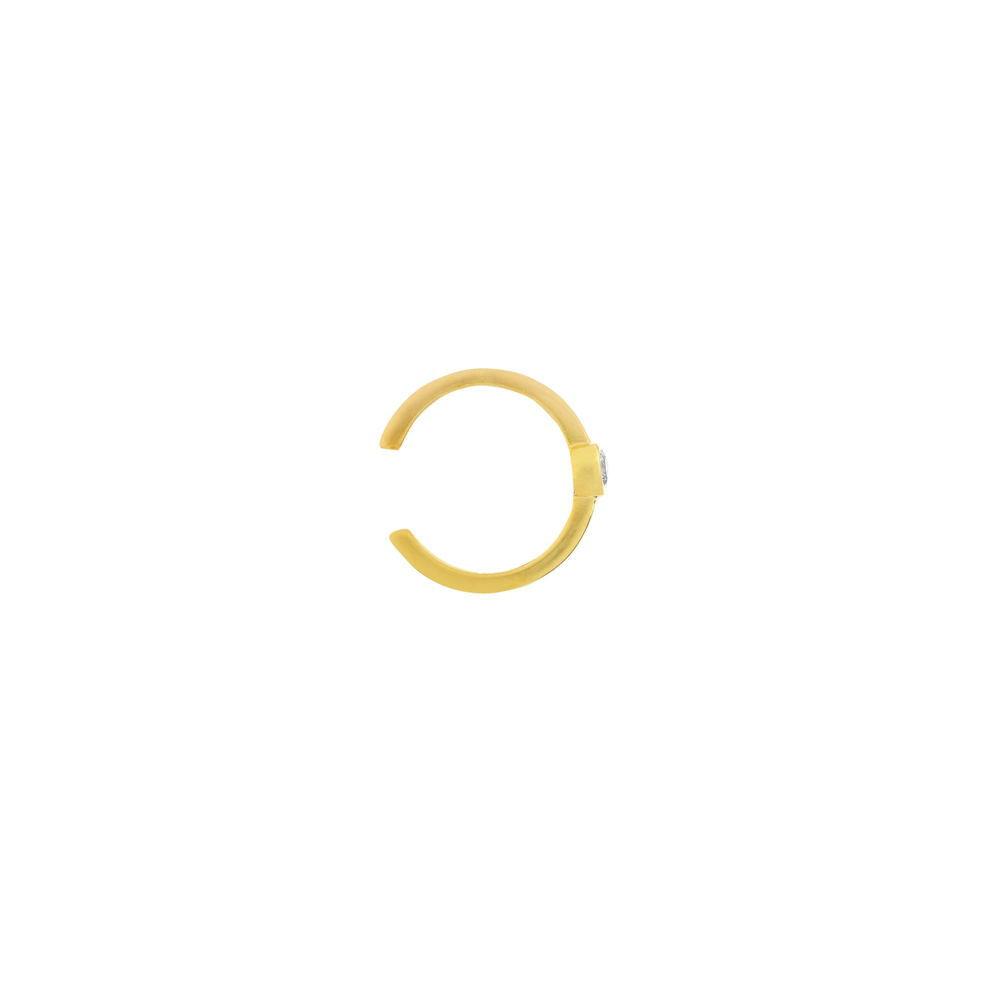 Yellow Gold Ear Cuff with Diamond - Side View