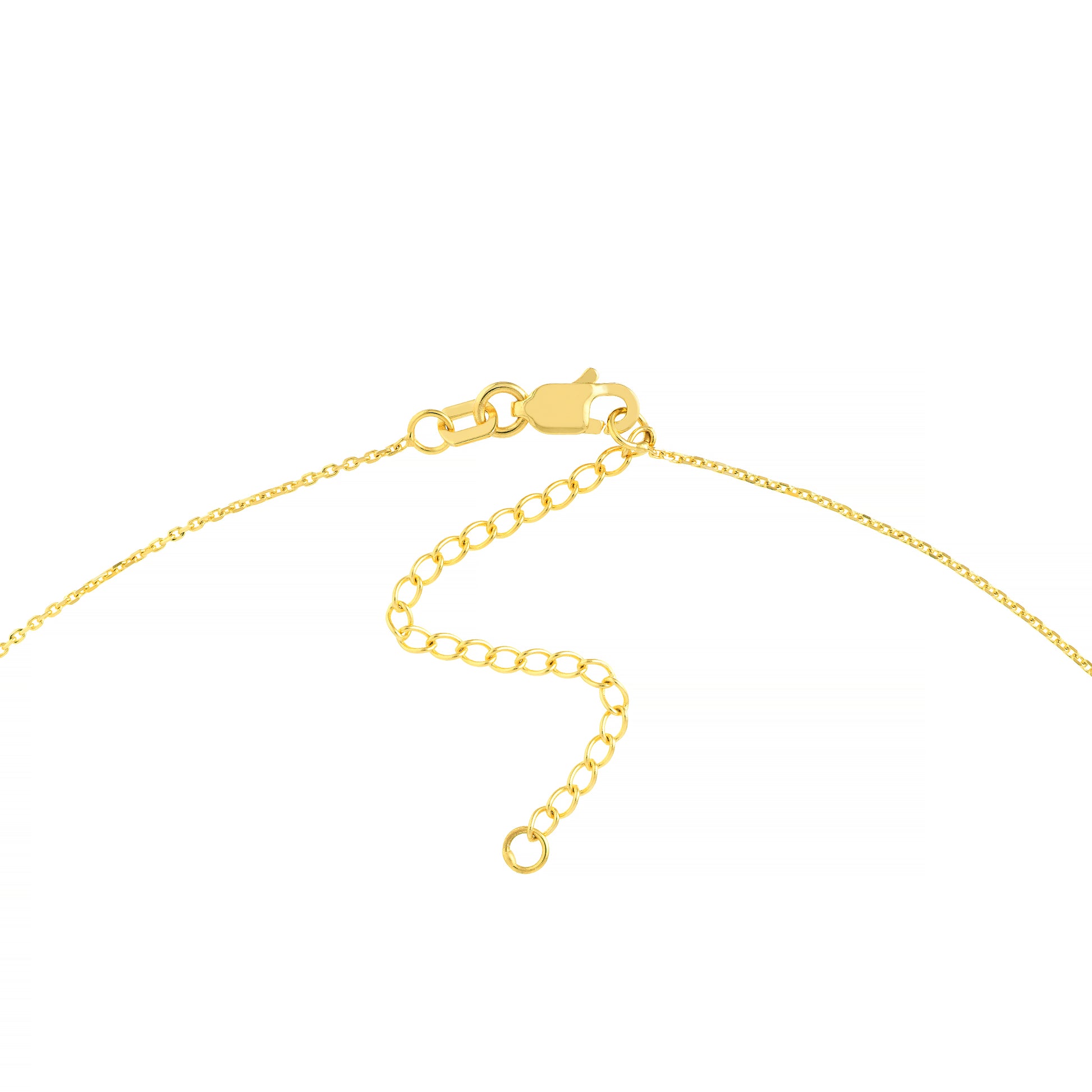 Yellow Gold Thunder Bolt Necklace - 18" - Clasp Detail
