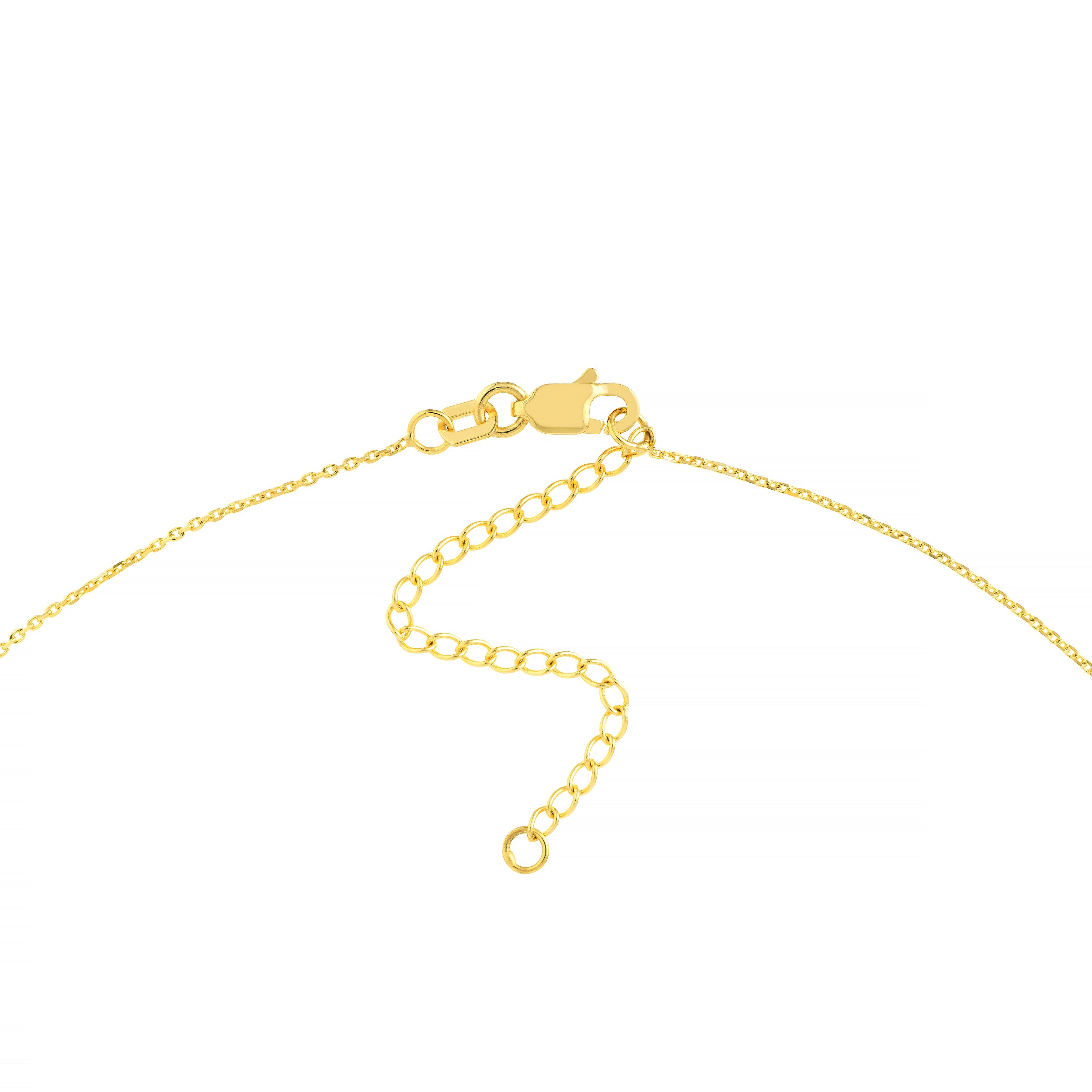 Yellow Gold Thunder Bolt Necklace - 18" - Clasp Detail