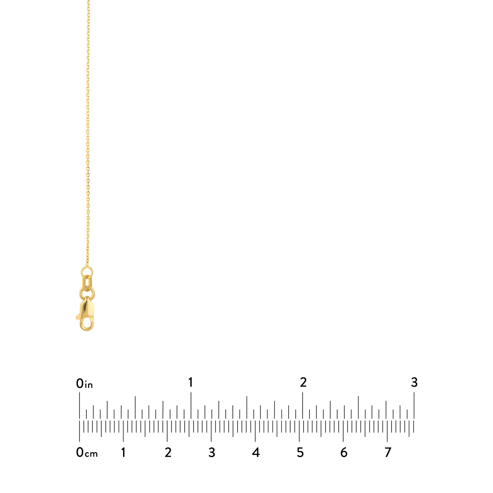 Yellow Gold Thunder Bolt Necklace - 18" - Clasp Size