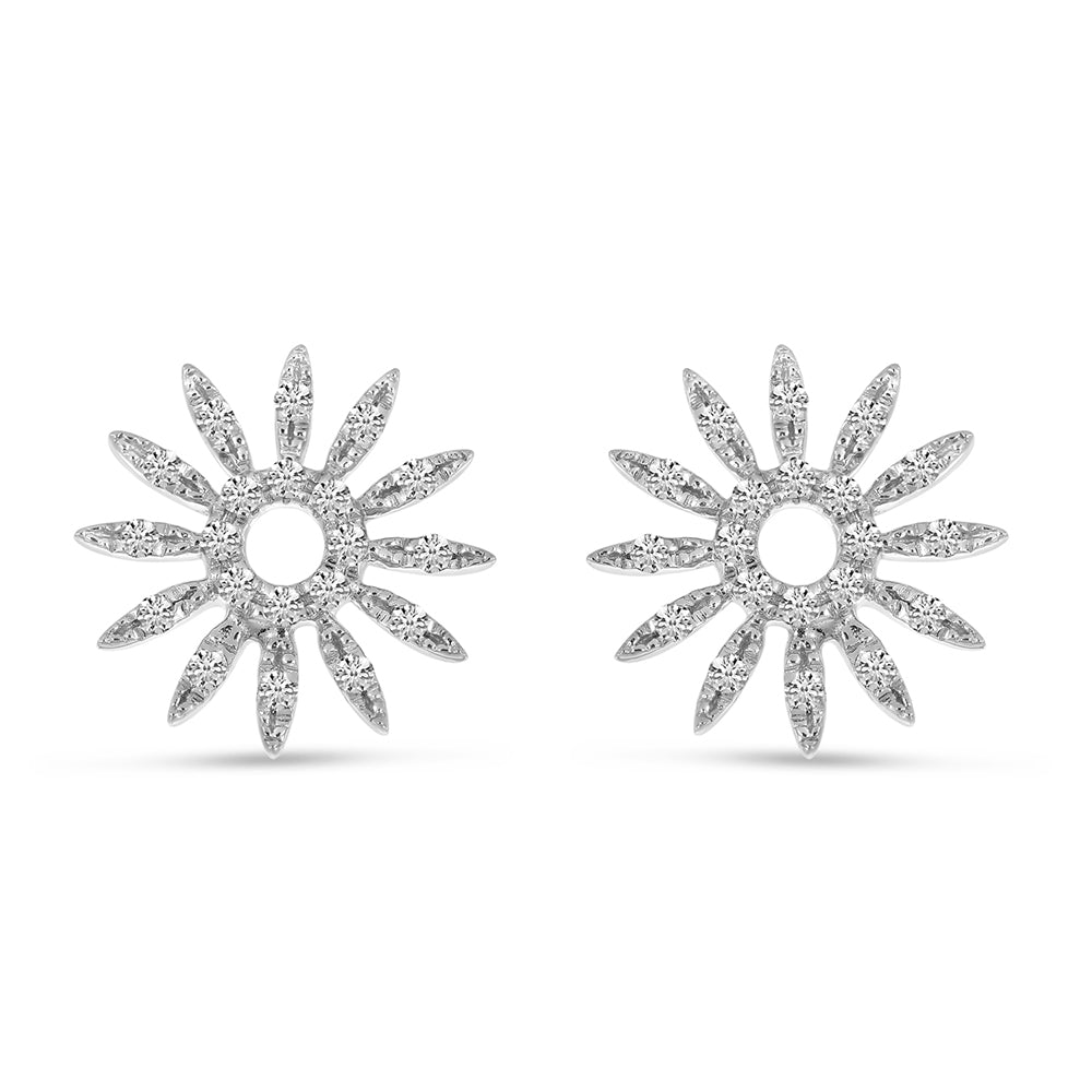 White Gold Starburst Diamond Studs
