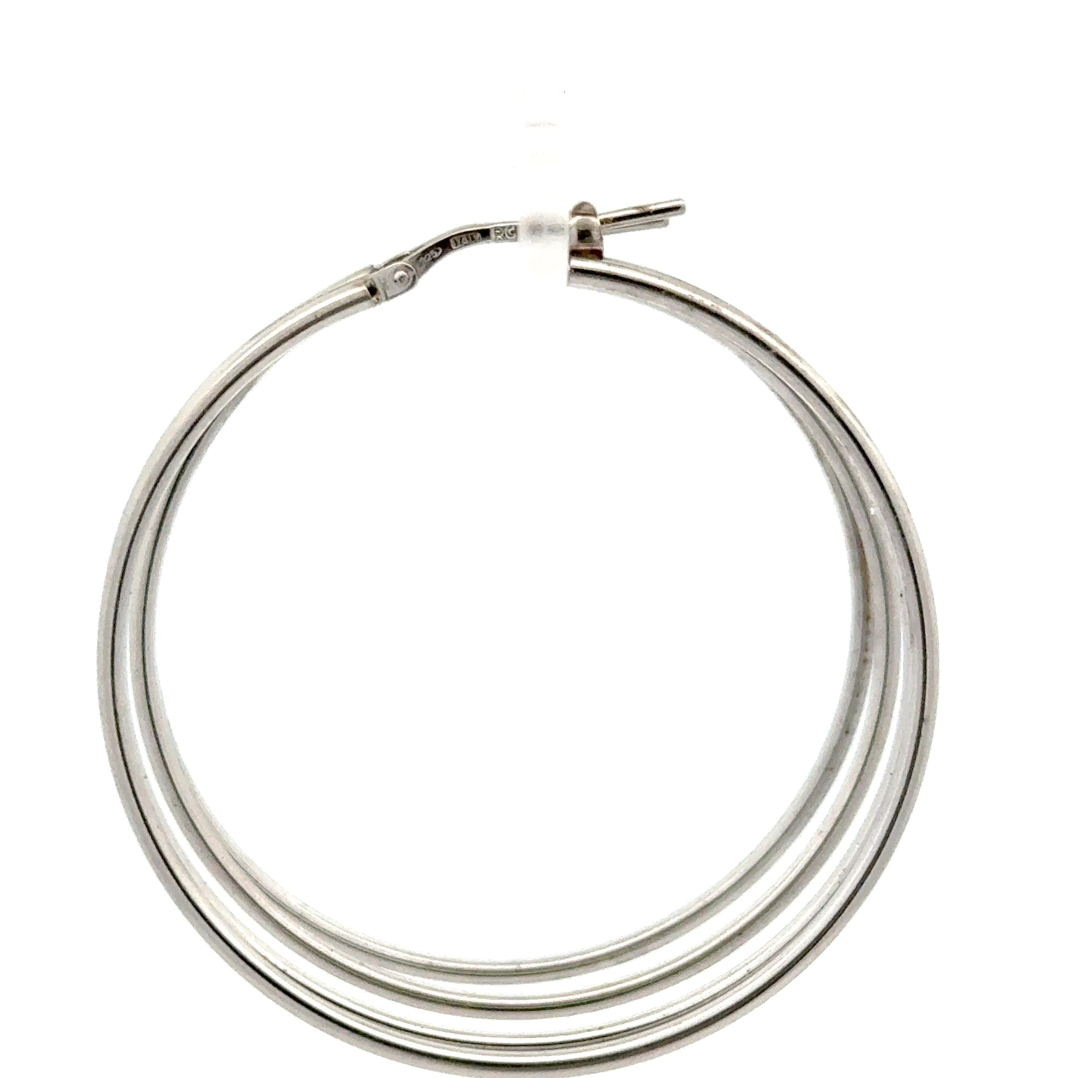 Sterling Silver Double Row Hoops - Other Side
