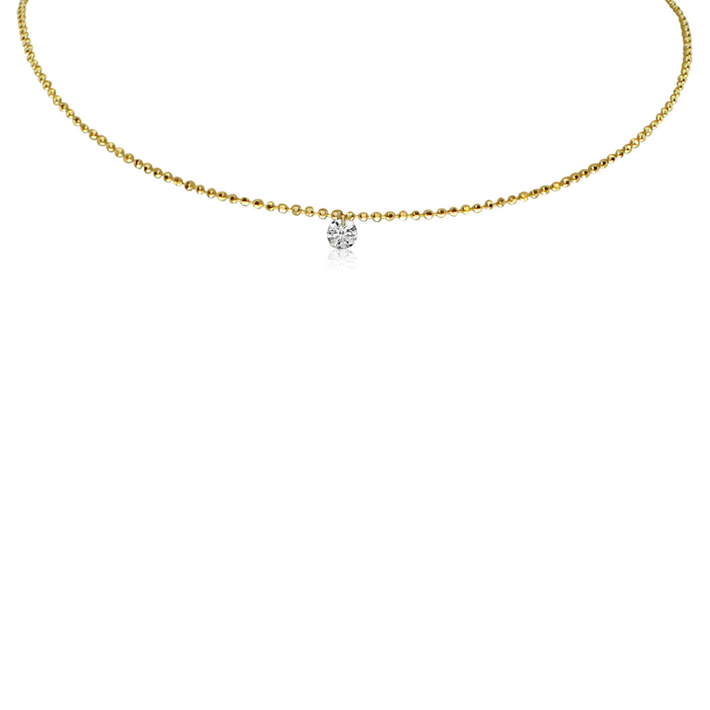Yellow Gold Dancing Diamonds Necklace - SOLITAIRE