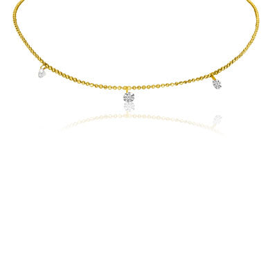 Yellow Gold Dancing Diamonds Necklace - TRIO