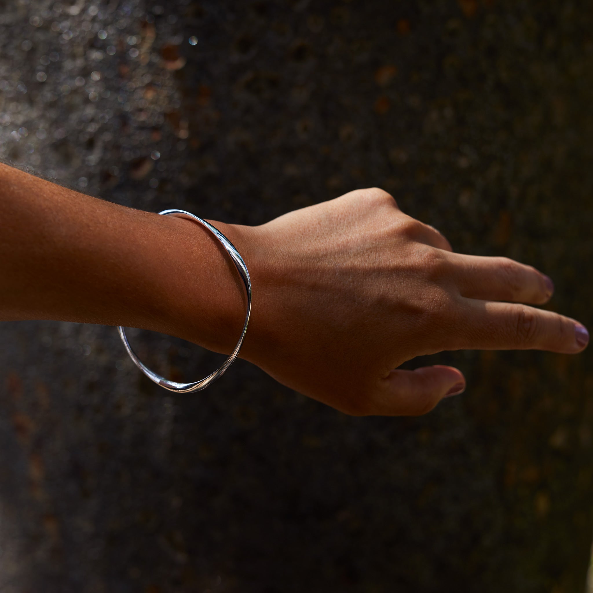 Sterling Silver Slip-On Bangle - Size