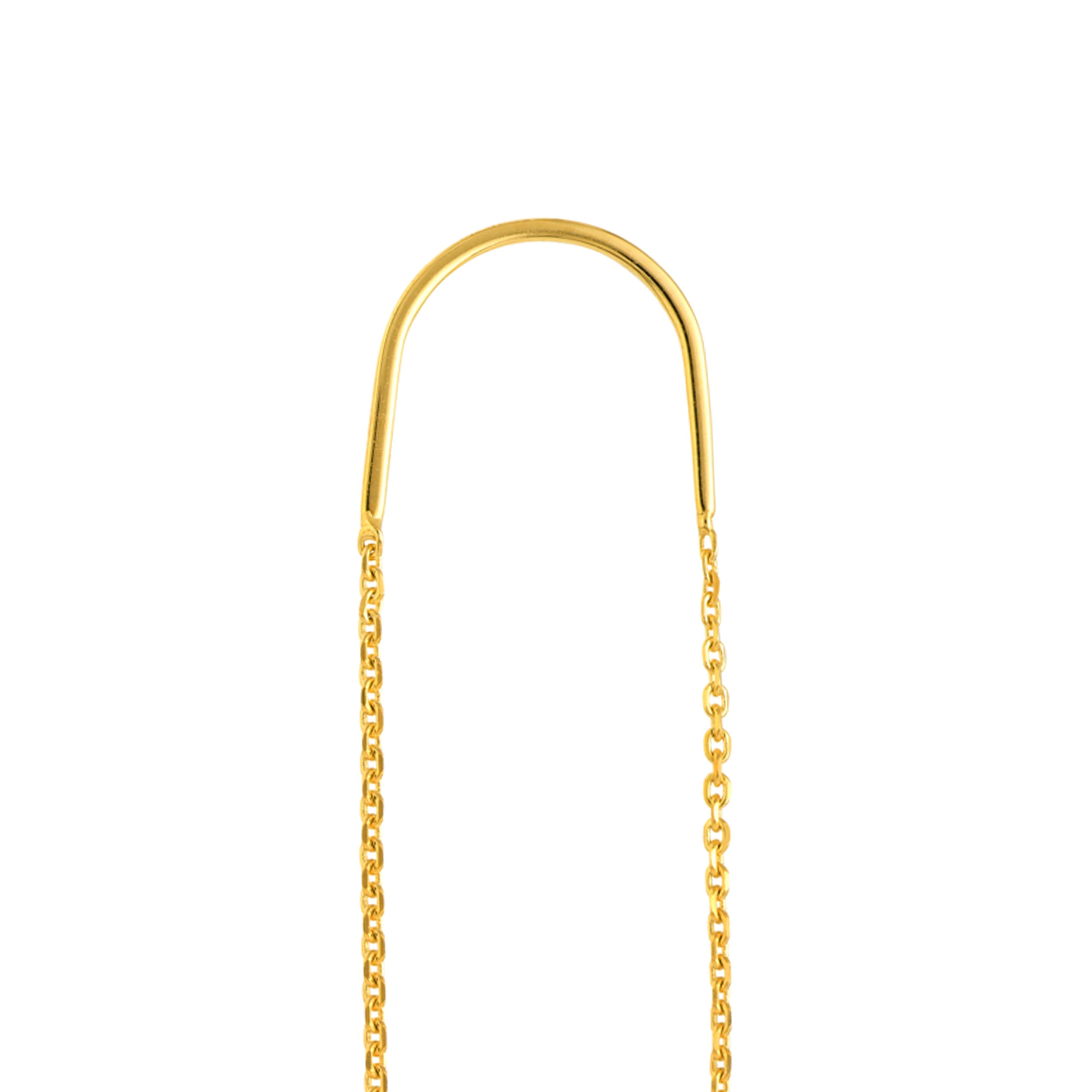 Yellow Gold Open Disk Threader Earrings - Details