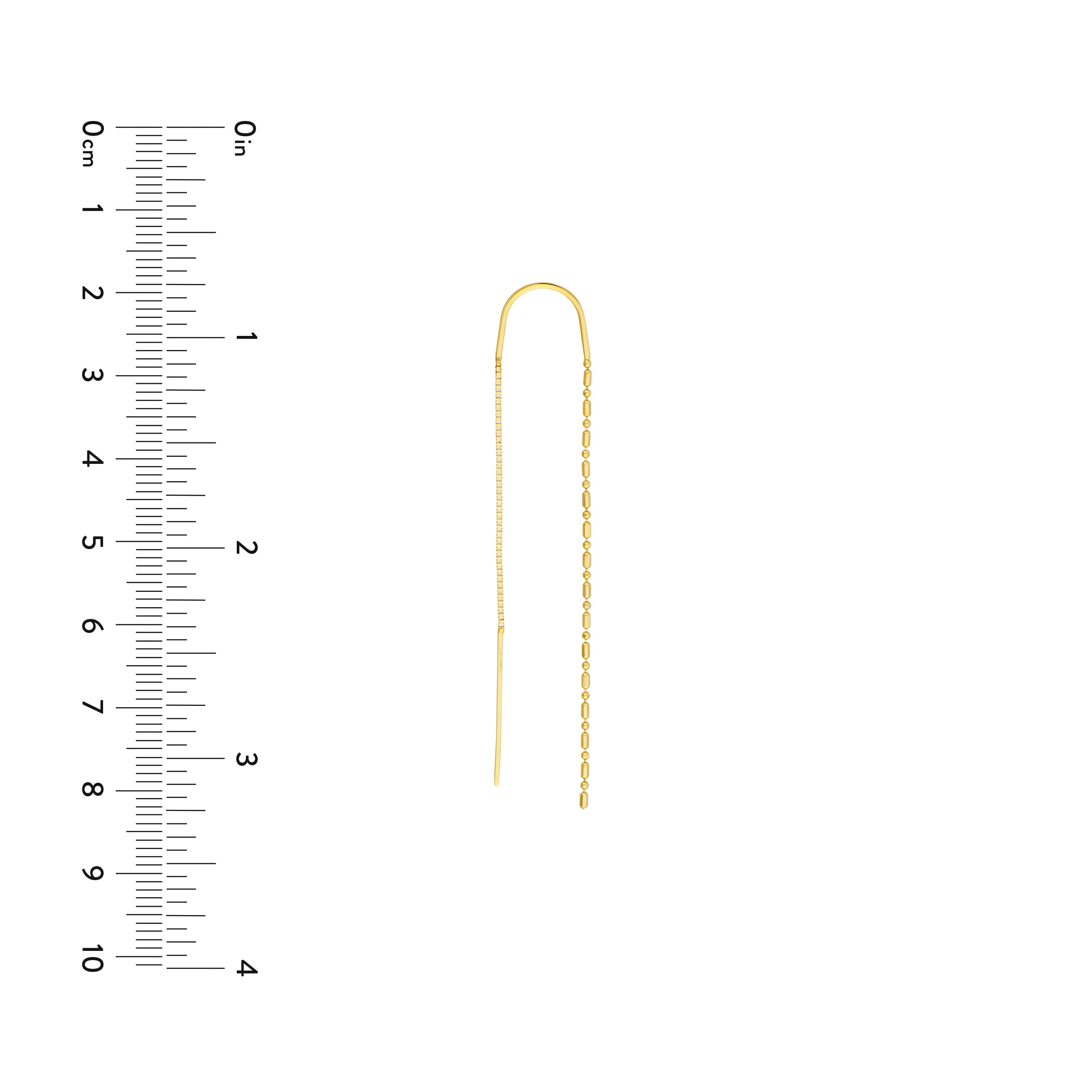 Yellow Gold Threader Earrings - Size