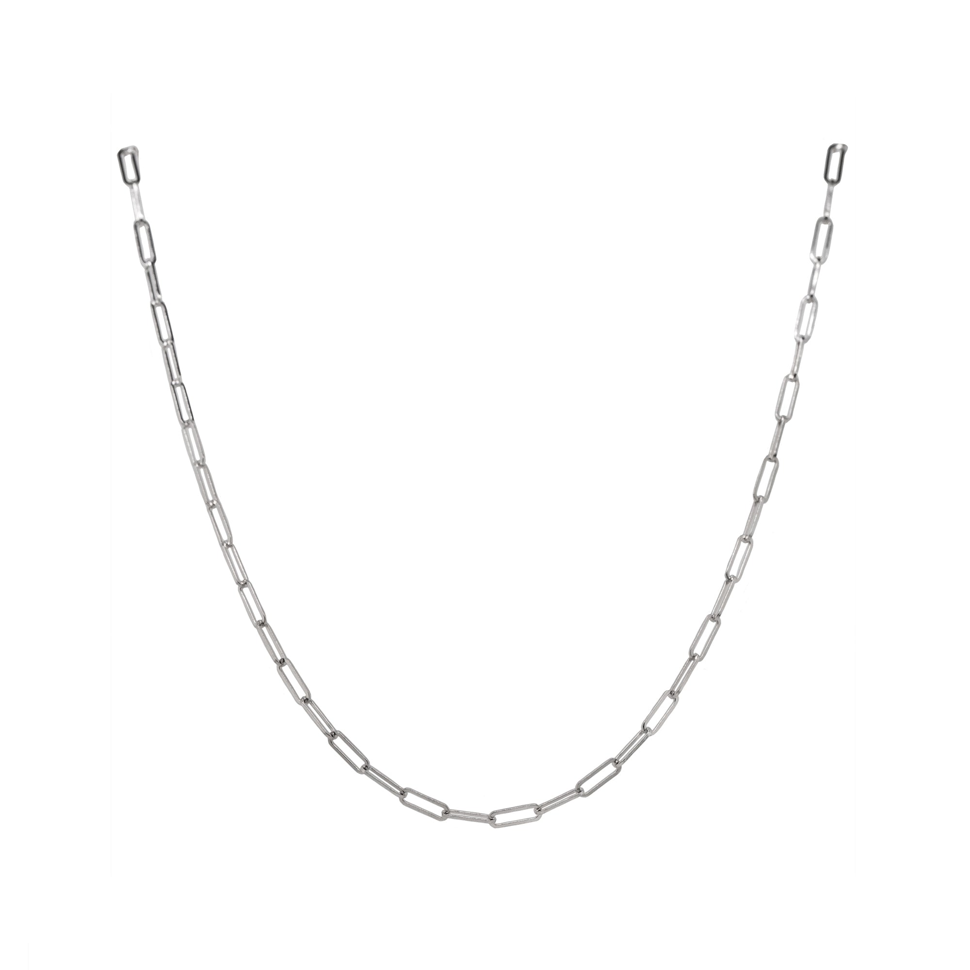 Sterling Silver Paperclip Link Necklace - 18"