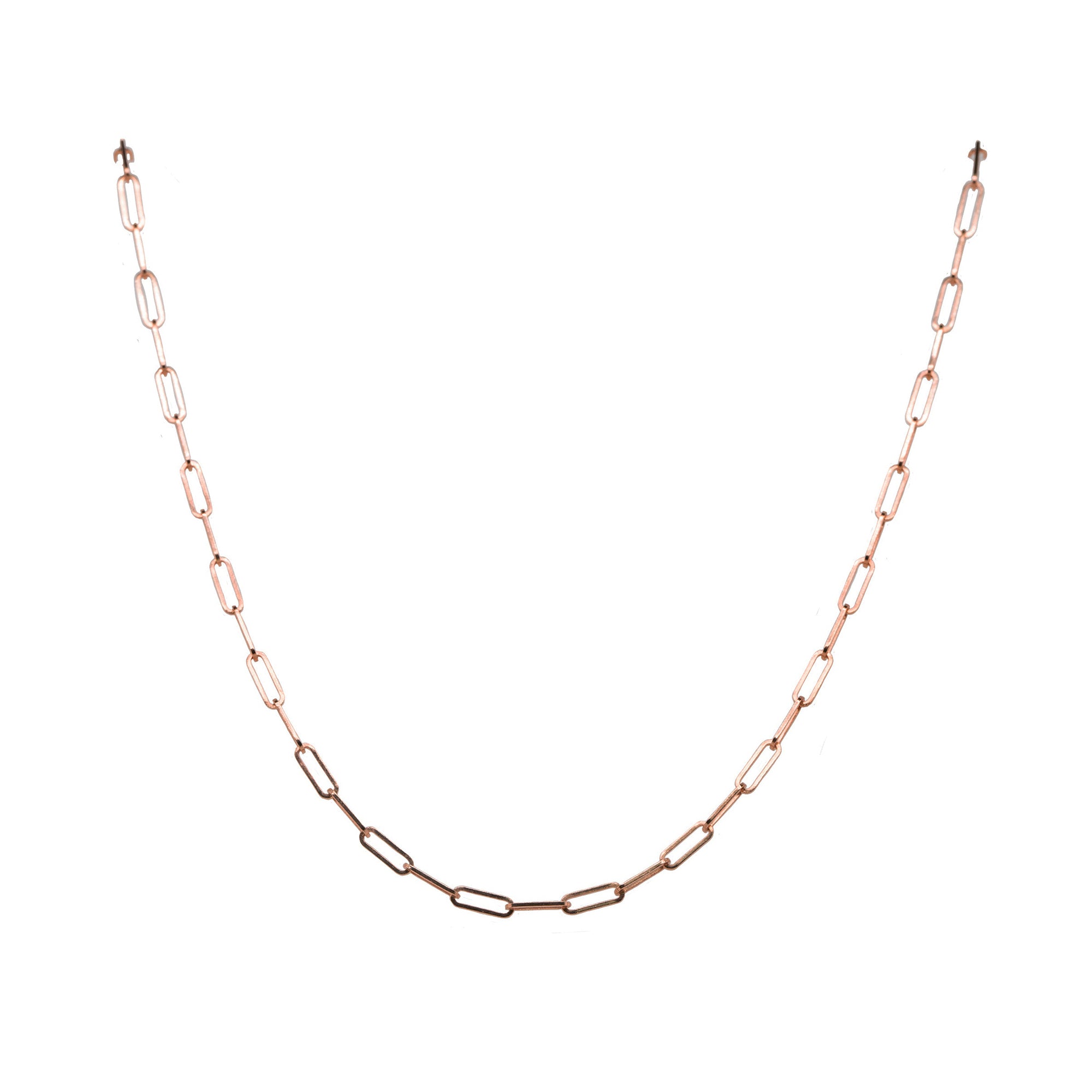14k Rose Gold Paperclip Chain Necklace – 16"