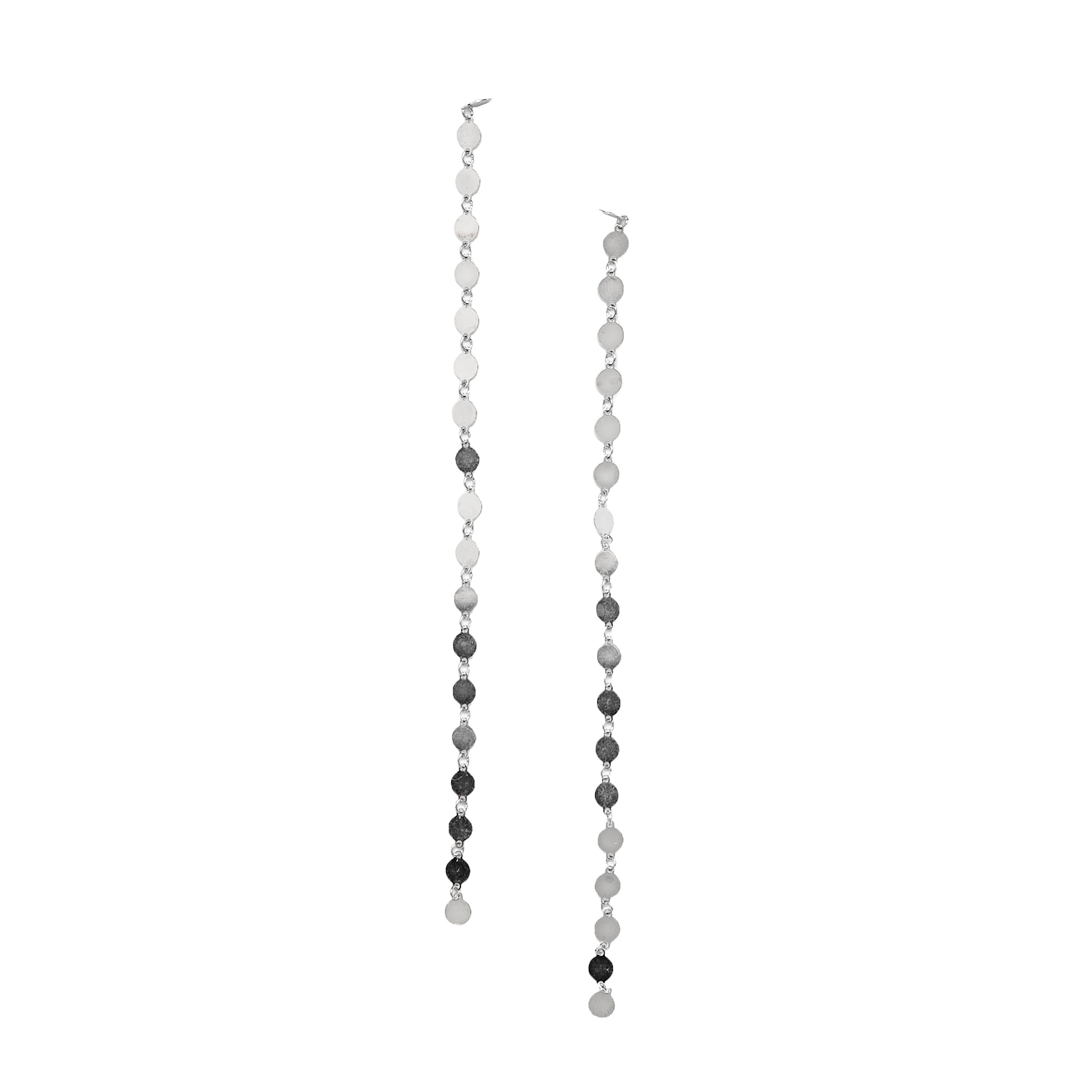 Sterling Silver Cascading Disk Drop Earrings