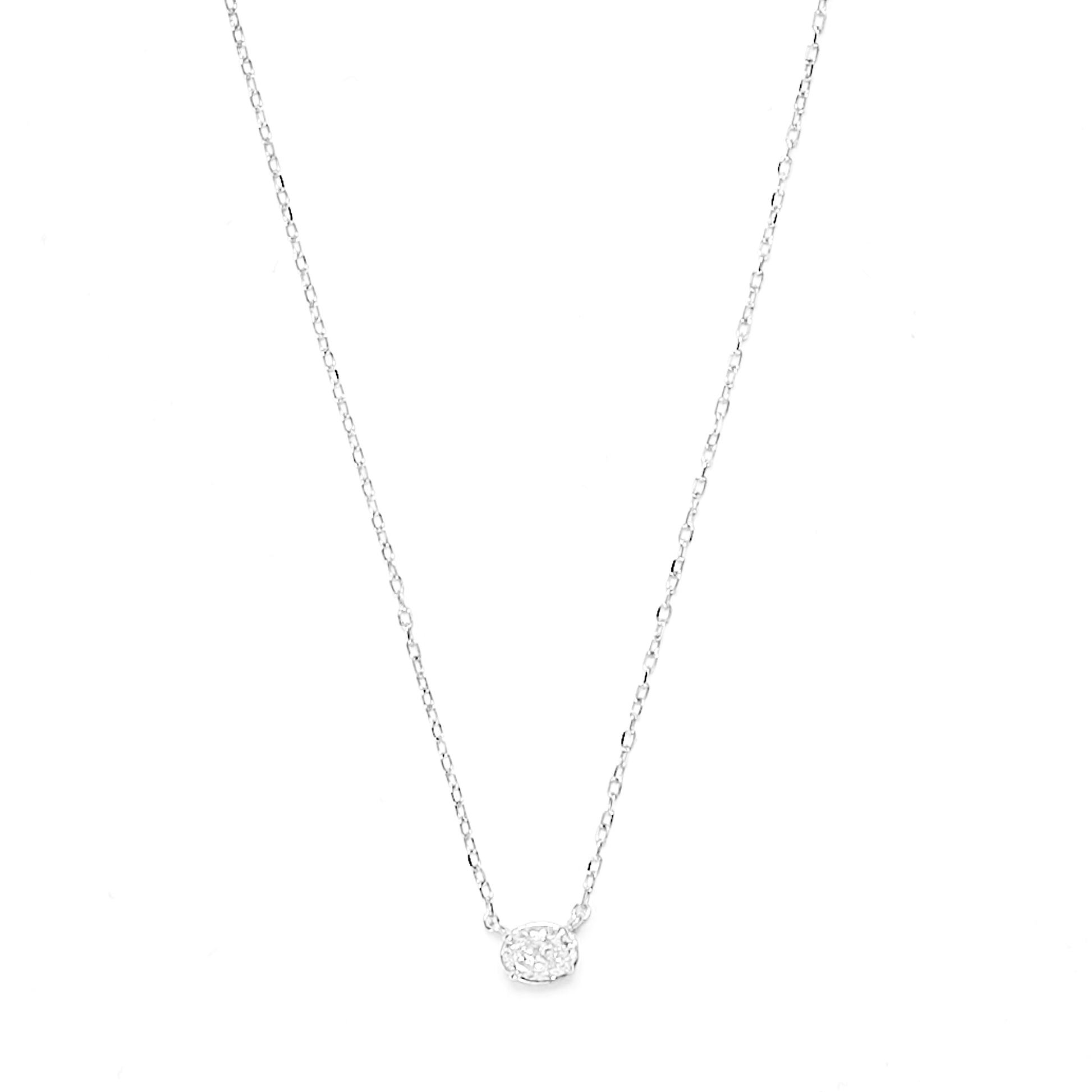 White Gold Oval Diamond Pendant