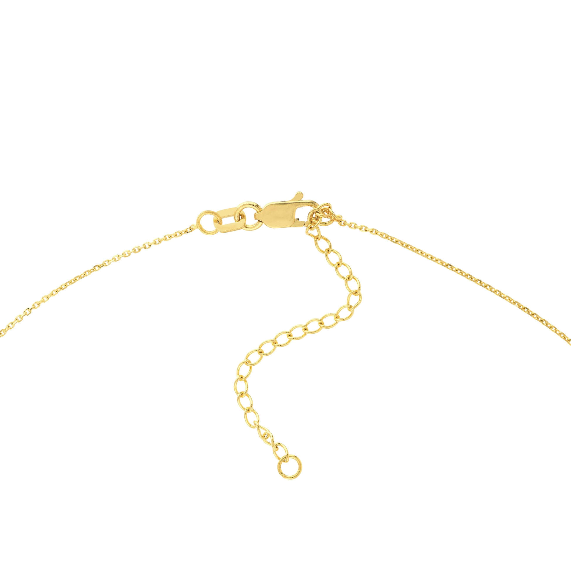 Yellow Gold Seven MIni Cross Station Necklace - 18" - Clasp Detail